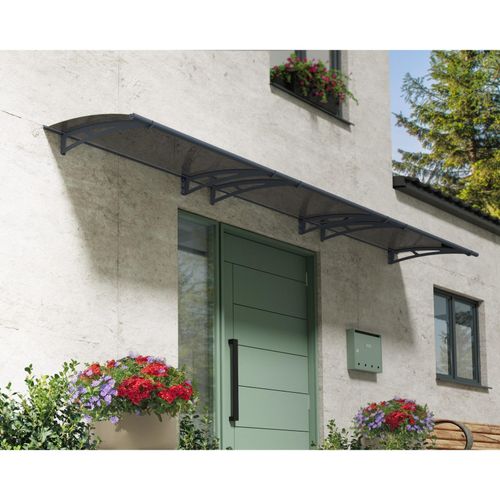 Canopia Aquila Vordach, solar grau, klar 453,5x91,5x17,5 in cm (LxBxH)