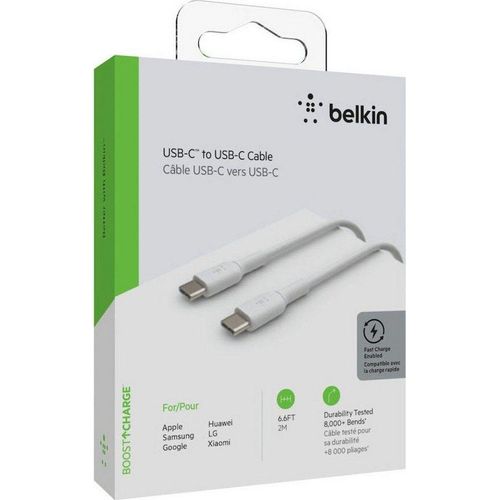 Belkin USB-C/USB-C Kabel PVC, 2m USB-Kabel, USB-C, USB-C (200 cm), weiß