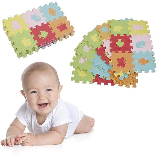 Haloyo - 36 teilige 16x16 Schaumstoff Puzzlematte,Kinderspielteppich,Kinder Isomatte,Baby Spielteppich,Puzzle Teppich Matte,Baby Krabbelmatte, für