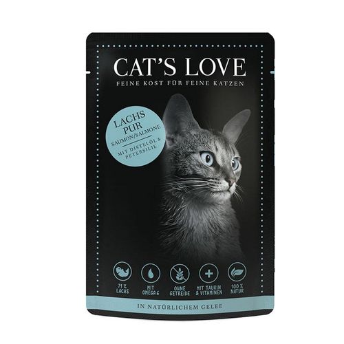 Cat’s Love Nassfutter Lachs Pur mit Distelöl & Petersilie 12x85g