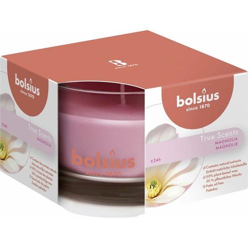 Bolsius – Duftkerze im Glas Magnolie, Höhe 6 cm, ø 9 cm Kerze Dekokerzen