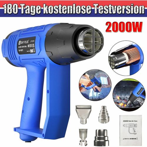 Neu 2023 2000W Heißluftpistole Heißluftfön Heißluftgebläse Mit 4 Düsen Max 600°C