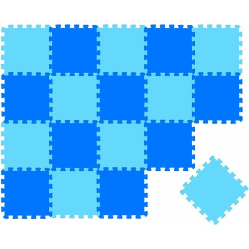 Littletom - 18 Teile Baby Kinder Puzzlematte ab Null - 30x30 Puzzle Spielmatte Krabbelmatte - blau