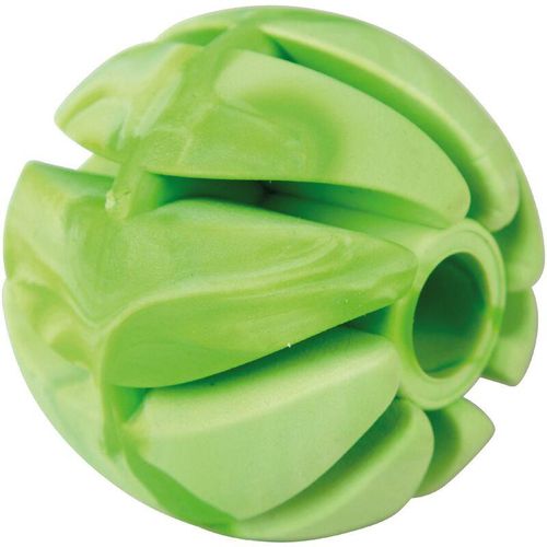 Hundespielball ( Grün ) Ø7cm, 4er Pack Spielball (100% tpe) Snackball, Zahnpflege, Hundespielzeug Wurfspielzeug, Spiralball für Hunde – Grün