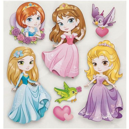 3D Princess Kinderaufkleber - Prinzessinnen - Prinzessinnen