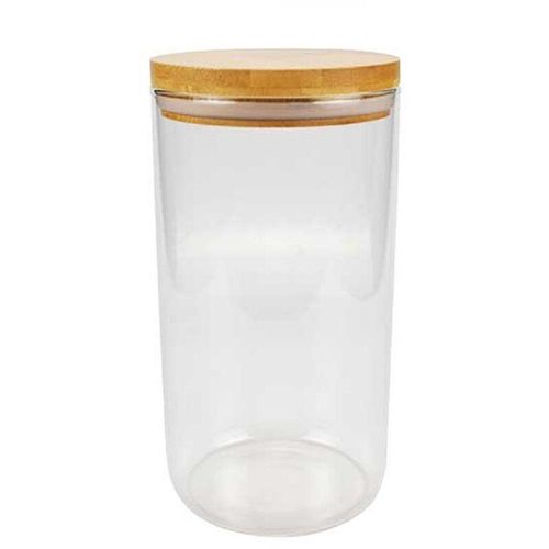 Aufbewahrungsglas Vorratsglas Aufbewahrungsdose Glasbehälter mit Holzdeckel Rund 1200 ml