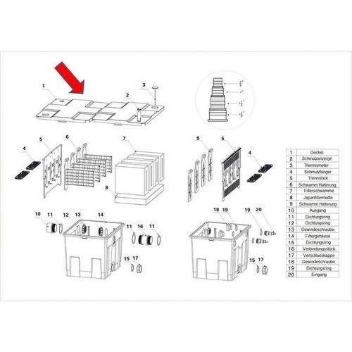 Ersatzteil Deckel part 1 – Kammerfilter CBF-350