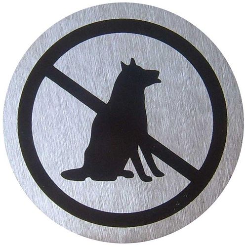 PrimeMatik - Anmelden Hunde verboten Edelstahl 65mm