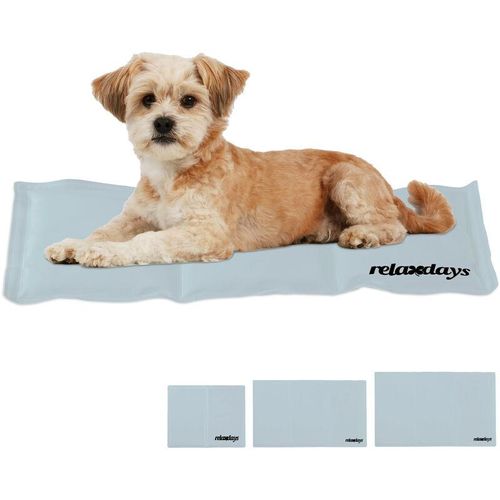 Kühlmatte Hund, selbstkühlend, abwischbar, robust, mit Gel, Kühldecke für Tiere, Kältedecke 20 x 35 cm, grau - Relaxdays