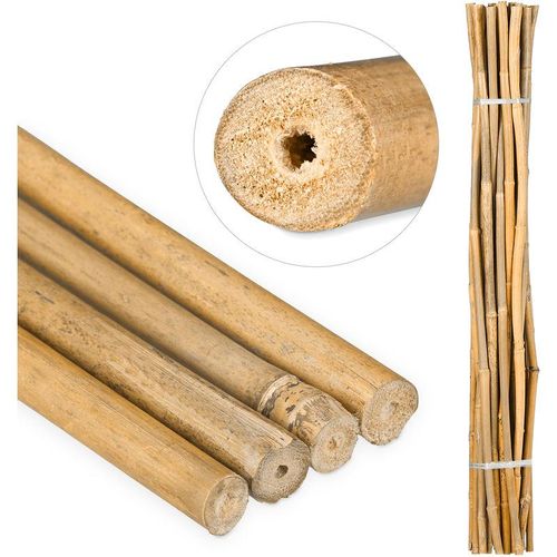 25 x Bambusstäbe 120cm, aus natürlichem Bambus, Bambusstangen als Rankhilfe oder Deko, Bambusrohre zum Basteln, natur