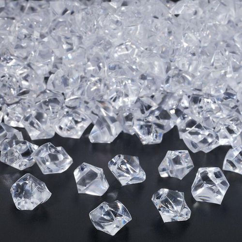 Deko Diamanten, 900er Set, Tischdeko Hochzeit, Eiswürfel Streudeko, Kunststoff, 1 x 1,5 x 1 cm, transparent – Relaxdays
