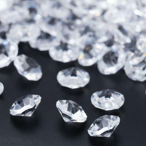 Deko Diamanten, 1700er Set, Tischdeko Hochzeit, Streudeko Kristalle, Kunststoff, 6 x 10 mm, transparent – Relaxdays