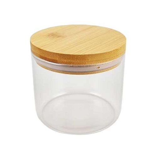 Aufbewahrungsglas Vorratsglas Aufbewahrungsdose Glasbehälter mit Holzdeckel Rund 450 ml