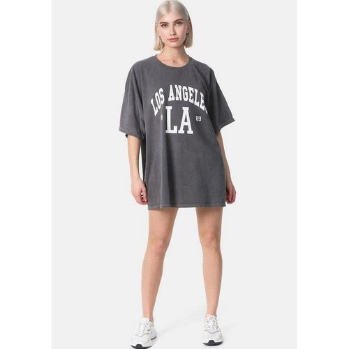 Worldclassca T-Shirt Worldclassca Oversized LA LOS ANGELES Print T-Shirt lang Sommer Tee