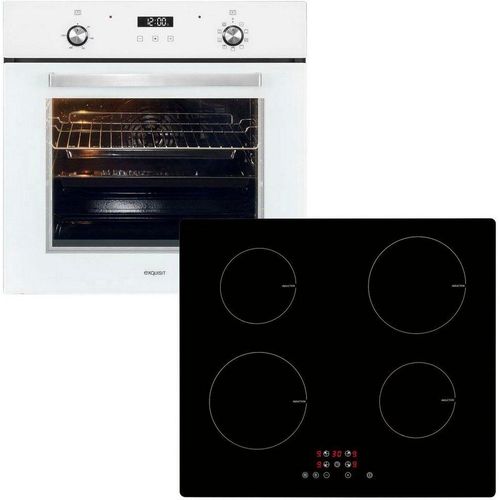 exquisit Backofen-Set BAKOIN76601, mit 1-fach-Teleskopauszug, weiß