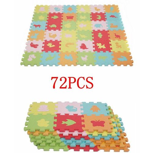 Skecten - 72 tlg. Puzzlematte Spielmatte Bodenmatte Spielteppich Kinderteppich Bodenmatte eva Schaumstoff Matte Tier