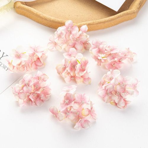 Qiedie – Hochzeit, Garten, Heimdekoration, Brautschmuck, Partygeschenk, Seidenhortensie, 20 Stück, rosa und weiße künstliche Blumen