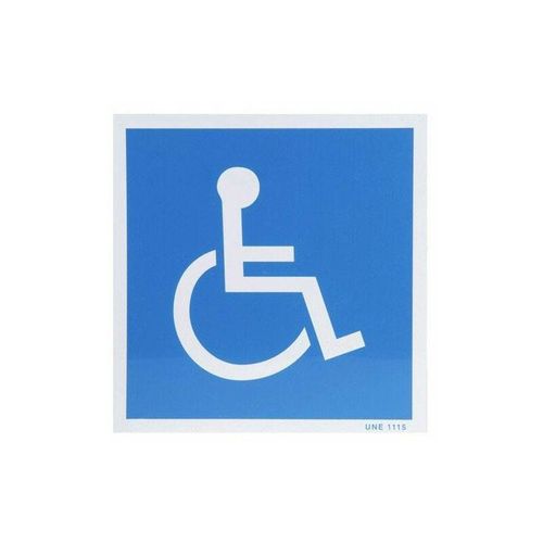 Behindertenposter Blau Weiß 21x21 cm.