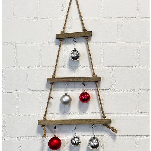 Mojawo - Holz Wand Hängedeko Weihnachtsbaum mit 6 Haken-M425833