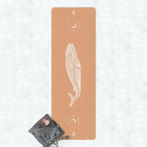 Yogamatte – Vintage Buckelwal Weiß Größe HxB: 61cm x 183cm