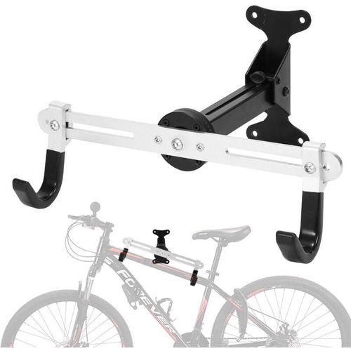 SWANEW Fahrradständer Fahrradhalterung Wand klappbare Fahrradaufhängung Wand platzsparende Rennrad Fahrrad Wandhalterung für 1 Fahrräder – Schwarz