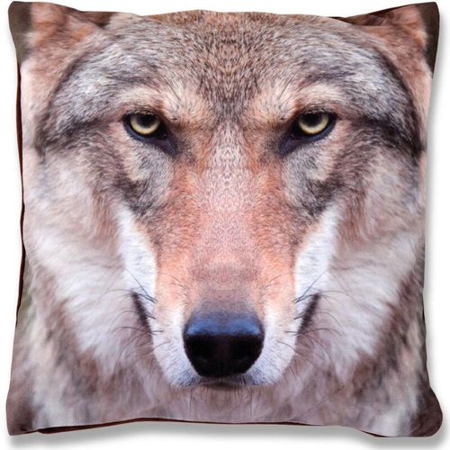 Kissenbezug Fotodruck Motiv in 40×40 cm, Flauschig weiche Kissen-Hülle in vielen Motiven erhältlich ( Design: Wolf ) – Wolf