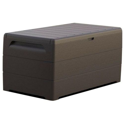 Duramax Außenbox Kunststoff 129,5 x 70 x 62,5 cm, 416 Liter,Braun,wetterfest,wartungsfrei,von Ezooza