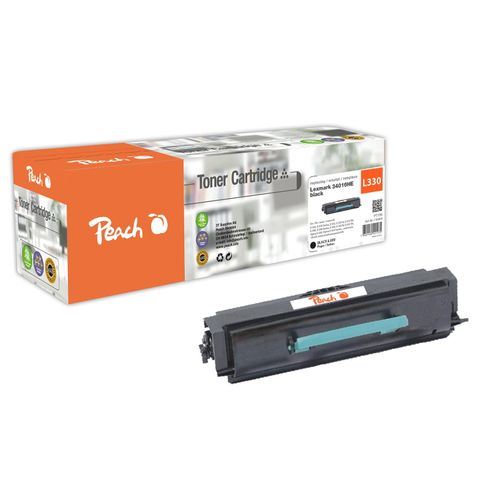 Peach L330 Toner bk ersetzt Lexmark No. 330, No. 340BK, 34016HE für z.B. Lexmark E 330, Lexmark E 332, Lexmark E 332 N, Lexmark E 332 TN (wiederaufbereitet)