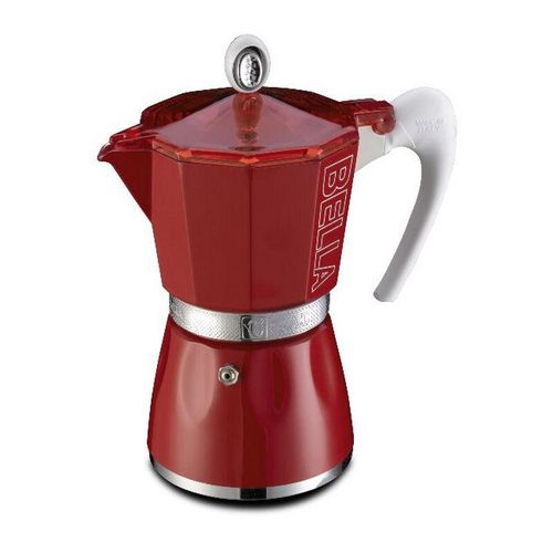Italienische Kaffeemaschine 3 Tassen rot – 10803ro GAT