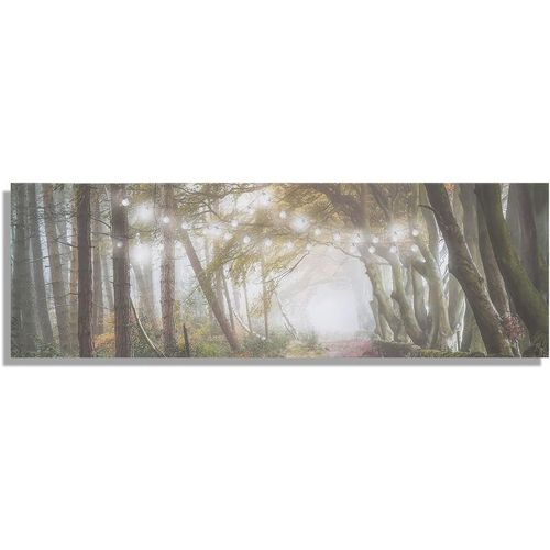 Art For The Home - Waldspaziergang led Leinwandbilder 30x90cm - Braun