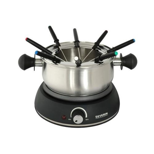 Severin Fondue Set Edelstahl schwarz für 8 Personen elektrisch 1500 W