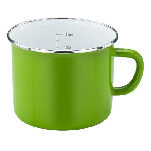 Emaille Milchtopf Green Star, Ø 14 cm