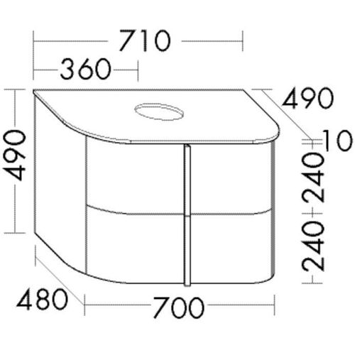 Burgbad Waschtischunterschrank Lavo 2.0 490x710x495 Eiche Dekor Urban, SFZV071F5317 SFZV071F5317
