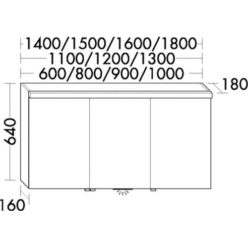Burgbad Spiegelschrank Sys30 PG1 Aqua 640x1500x180 Eiche Dekor Flanelle, SPRV150F2239 SPRV150F2239