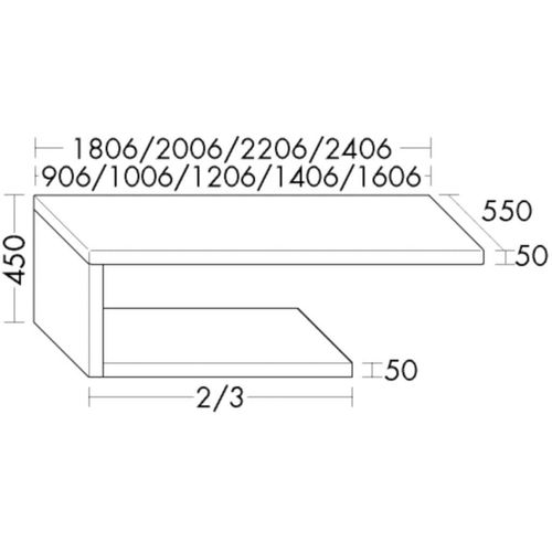Burgbad Konsolenplatte KPF gesamt 450x2406x550 Frassino Dekor Cappuccino, WPDJ240LA0291 WPDJ240LA0291
