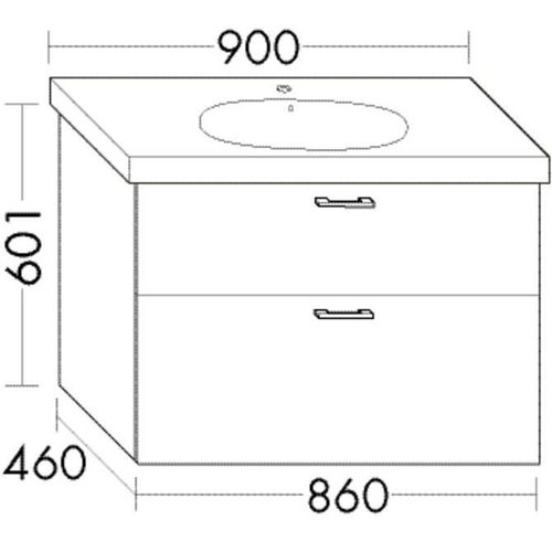 Burgbad Waschtischunterschrank Sys30 PG3 Diago 601x860x460 Lichtgrau Matt, WVZB086F3355 WVZB086F3355