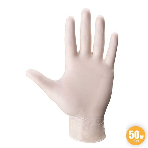 Latex-Handschuhe, Größe L - Weiß, 50er-Set