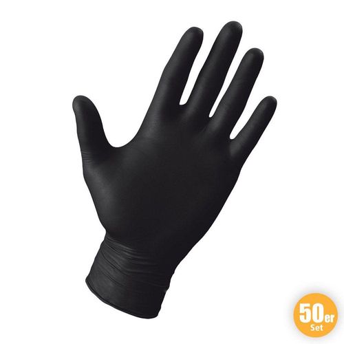 Latex-Handschuhe, Größe M - Schwarz, 50er-Set