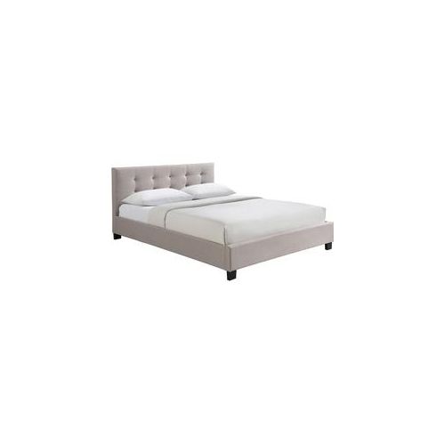 Bett 160 x 200 Stoff Beige gepolstert MARQUISE