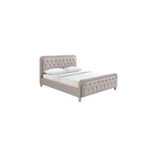 Bett gepolstert Stoff Beige 160 x 200 cm KRISTEN