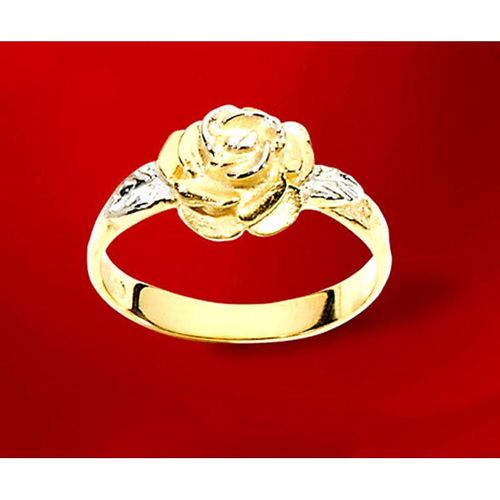 Ring "Rose", 333er Gelbgold, bicolor (Ringgröße: 19 mm)