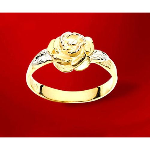 Ring "Rose", 333er Gelbgold, bicolor (Ringgröße: 17 mm)