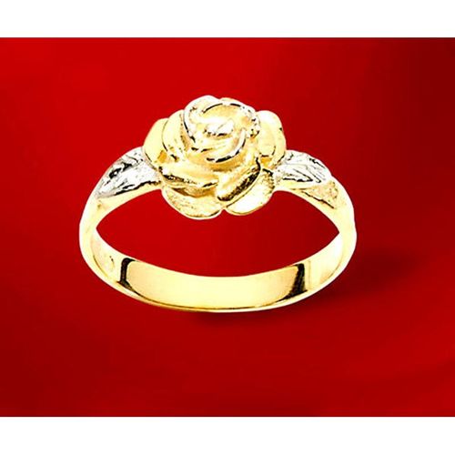Ring "Rose", 333er Gelbgold, bicolor (Ringgröße: 18 mm)