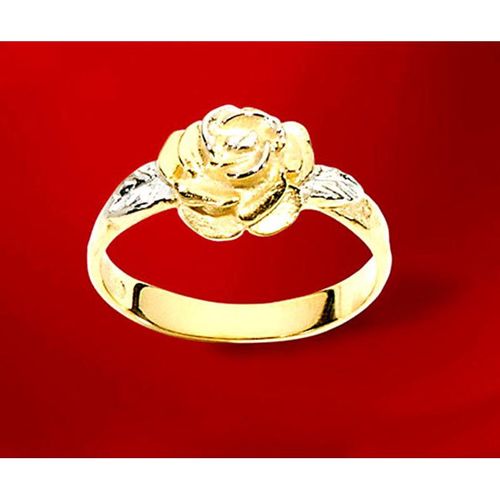 Ring "Rose", 333er Gelbgold, bicolor (Ringgröße: 20 mm)