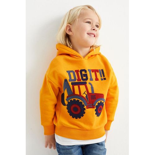 C&A Set van 2-graafmachine-hoodie en sweatshirt, Oranje, Maat: 116