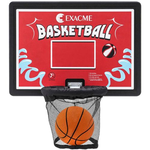 Exacme Trampoline Zubehör Basketballkorb-Set Backboard+ Korb+Ring+Netz BH07 Rot – Rot