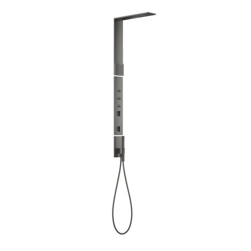 Hansgrohe Duschpaneel Axor ShowerComposition Thermostat Kopfbrause 110/220 1jet, polished black chro 12595330