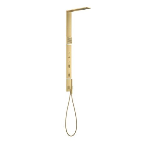 Hansgrohe Duschpaneel Axor ShowerComposition Thermostat Kopfbrause 110/220 1jet, brushed gold optic, 12595250