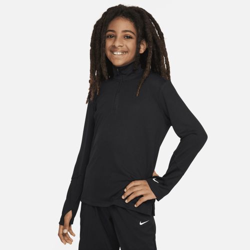 Nike Multi Dri-FIT UV jongenstop met halflange rits en lange mouwen - Zwart