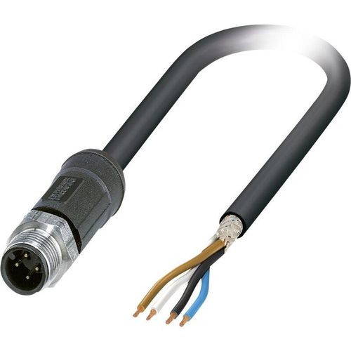 Phoenix Contact – 1454121 Sensor-/Aktor-Steckverbinder, konfektioniert M12 Stecker, gerade 2.00 m Polz